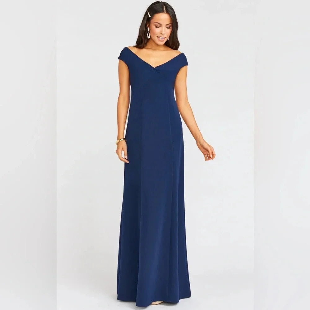 NWT Show Me Your Mumu navy Zurich knot gown sz xs